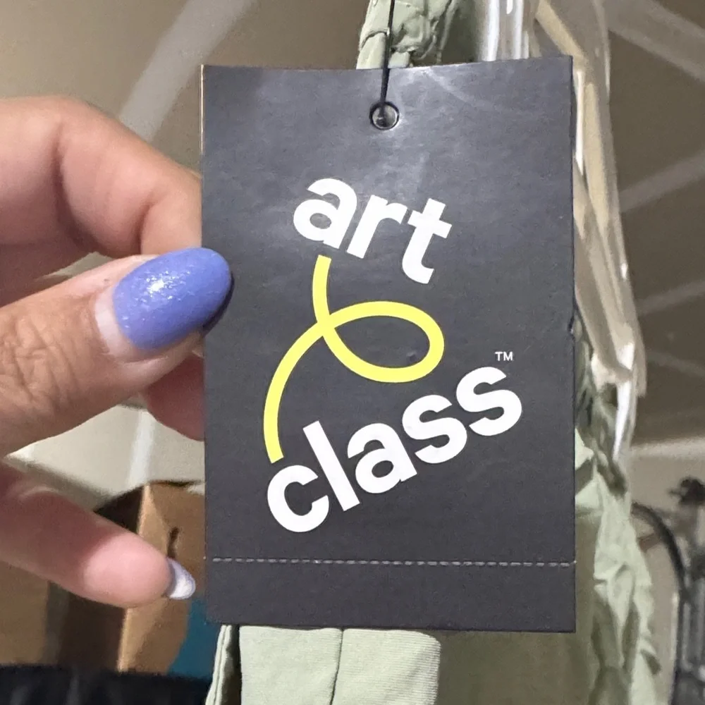 Art Class Unisex Cargo Pants in olive green
